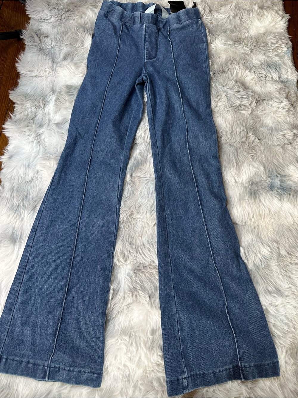 H&M Dark Blue High-Rise Flare Jeggings